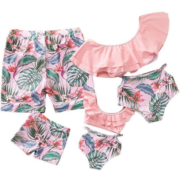 Family Matching Swimwear Two Piece Vintage Pineapp - Picture 1 of 5
